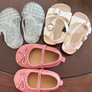 Old Navy Kids Silver Glitter Sandals and Pink Flats
